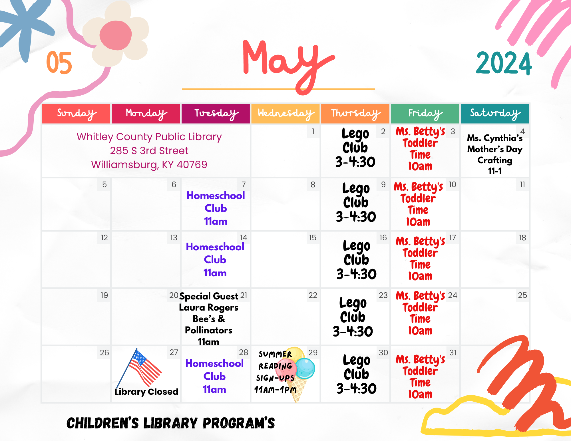 May Calendar of Events